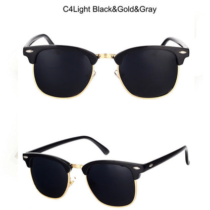 LeonLion 100% Polarized Vintage Semi-Rimless Brand Designer Sunglasses Women/Men Classic Oculos De Sol Gafas Retro Sun Glasses