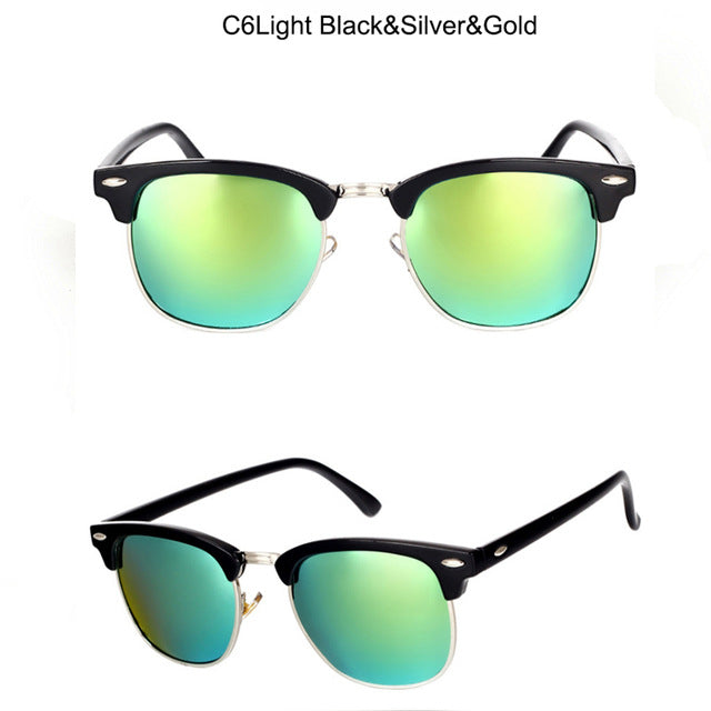 LeonLion 100% Polarized Vintage Semi-Rimless Brand Designer Sunglasses Women/Men Classic Oculos De Sol Gafas Retro Sun Glasses
