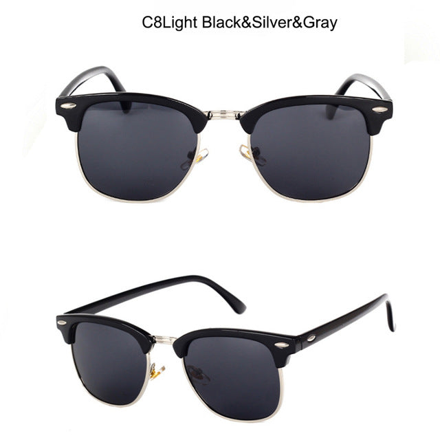 LeonLion 100% Polarized Vintage Semi-Rimless Brand Designer Sunglasses Women/Men Classic Oculos De Sol Gafas Retro Sun Glasses