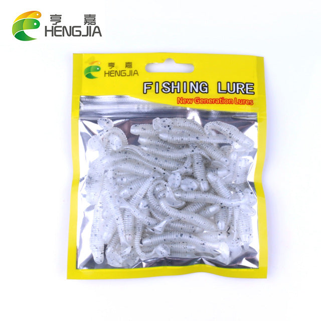 50pcs/Lot Fishing Lures Soft Fishing Tackle Wobblers Artificial Bait Soft Worm Silicone Bait