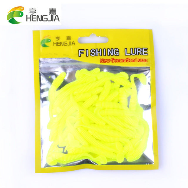 50pcs/Lot Fishing Lures Soft Fishing Tackle Wobblers Artificial Bait Soft Worm Silicone Bait