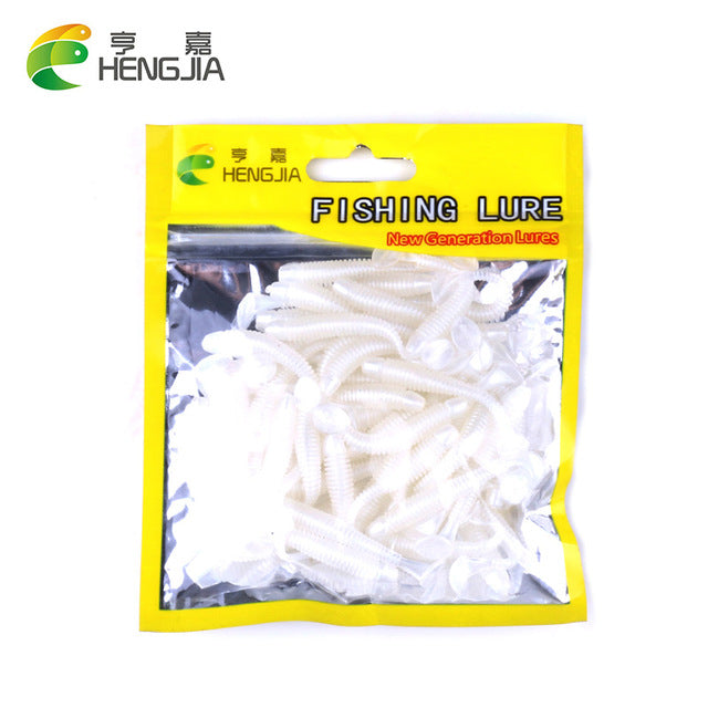 50pcs/Lot Fishing Lures Soft Fishing Tackle Wobblers Artificial Bait Soft Worm Silicone Bait