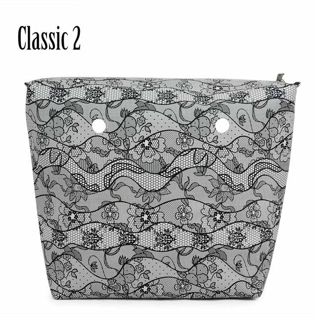 TANQU New Classic Mini Floral Print PU Leather Lining Zipper Inner Pocket Waterproof Insert for Obag EVA O BAG Women Handbag