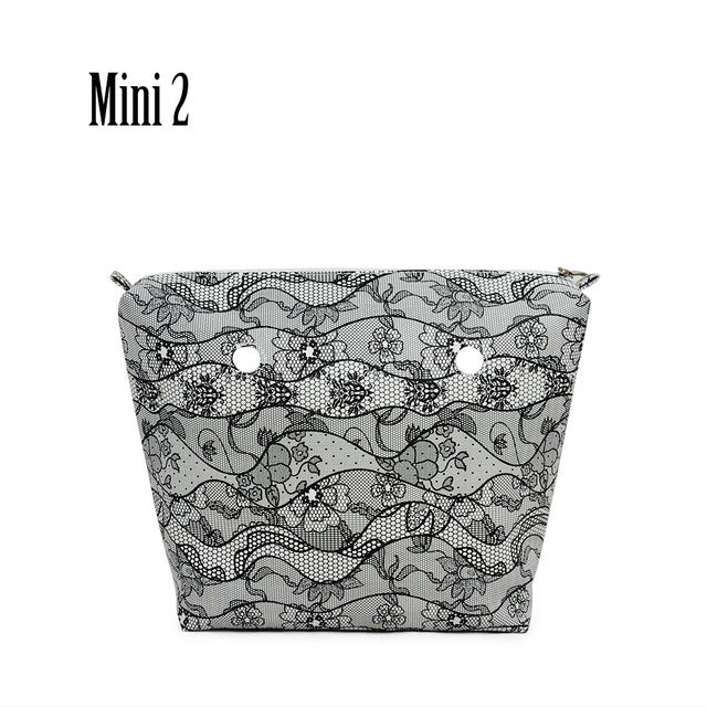 TANQU New Classic Mini Floral Print PU Leather Lining Zipper Inner Pocket Waterproof Insert for Obag EVA O BAG Women Handbag
