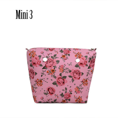 TANQU New Classic Mini Floral Print PU Leather Lining Zipper Inner Pocket Waterproof Insert for Obag EVA O BAG Women Handbag