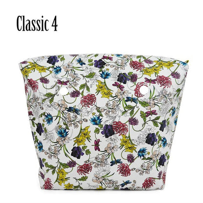 TANQU New Classic Mini Floral Print PU Leather Lining Zipper Inner Pocket Waterproof Insert for Obag EVA O BAG Women Handbag
