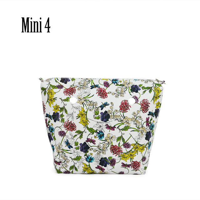 TANQU New Classic Mini Floral Print PU Leather Lining Zipper Inner Pocket Waterproof Insert for Obag EVA O BAG Women Handbag