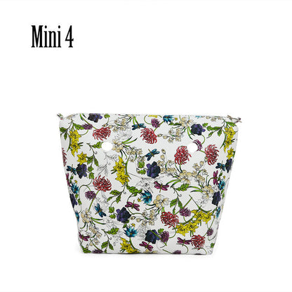 TANQU New Classic Mini Floral Print PU Leather Lining Zipper Inner Pocket Waterproof Insert for Obag EVA O BAG Women Handbag