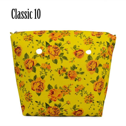 TANQU New Classic Mini Floral Print PU Leather Lining Zipper Inner Pocket Waterproof Insert for Obag EVA O BAG Women Handbag
