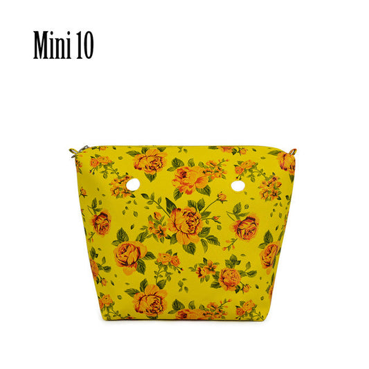 TANQU New Classic Mini Floral Print PU Leather Lining Zipper Inner Pocket Waterproof Insert for Obag EVA O BAG Women Handbag
