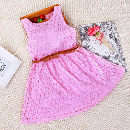 Dresses Children Baby Kids Girls Clothes Lace Hollow Out Sleeveless Cool Princess Summer Dress Clothes Kid 2 3 4 5 6 7 Years New