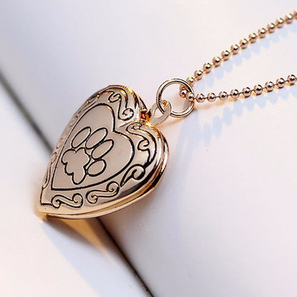 Women's Pet Dog/Cat Paw Pendant Necklace Locket