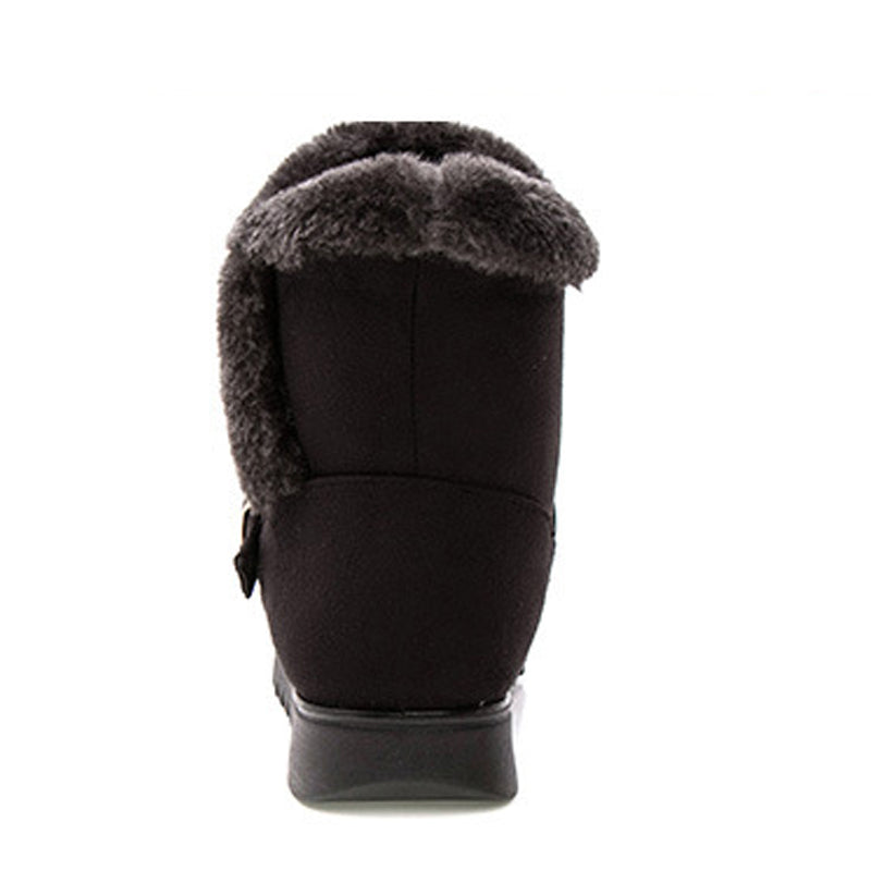 YAERNI Women Boots Fashion Warm Snow Boots Ankle Winter Boots For Women Shoes Black Red Plus Size 41