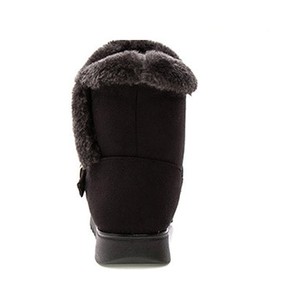 YAERNI Women Boots Fashion Warm Snow Boots Ankle Winter Boots For Women Shoes Black Red Plus Size 41