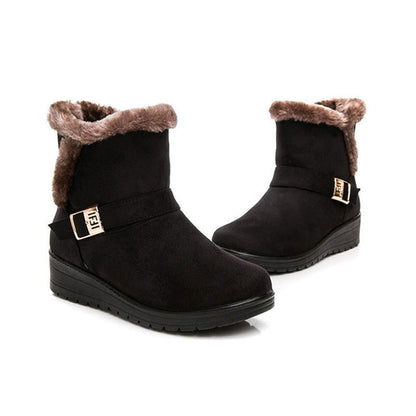 YAERNI Women Boots Fashion Warm Snow Boots Ankle Winter Boots For Women Shoes Black Red Plus Size 41