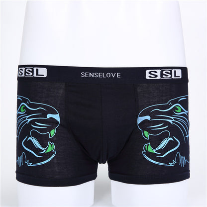 Asian size Calzoncillos Cuecas 4pcs\lot Mens Underwear Cotton Tiger Boxers Male Panties Men's Trunk Brand Shorts Man Boxer