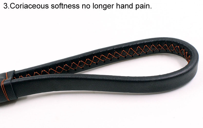 Leather Dog Training Pet Leash with Spring Buffer to Decrease Pull Tension