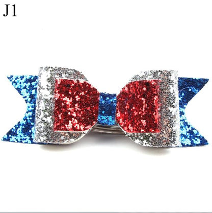 Girl's Big Glitter Hair Bow