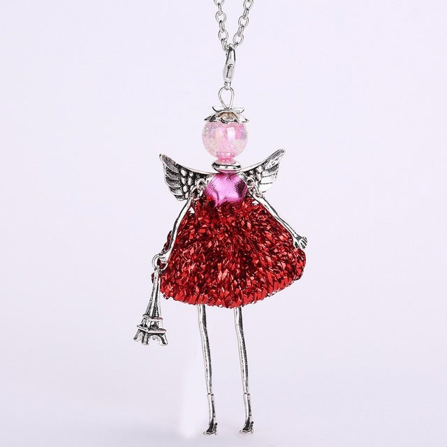 YLWHJJ new women doll cute black long necklaces & pendant dress baby girls maxi necklace brand fashion statement jewelry