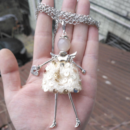YLWHJJ new women doll cute black long necklaces & pendant dress baby girls maxi necklace brand fashion statement jewelry