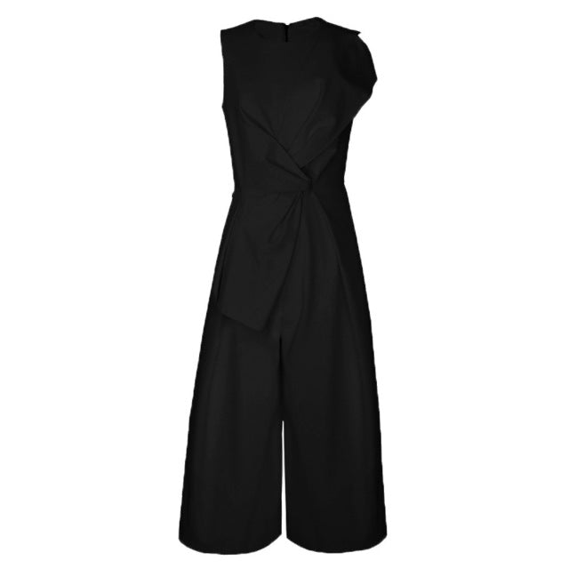 TWOTWINSTYLE Sleeveless Jumpsuits Female Patchwork Tunic High Waist Ankle Length Wide Leg Trousers   Summer Tide OL Clothes