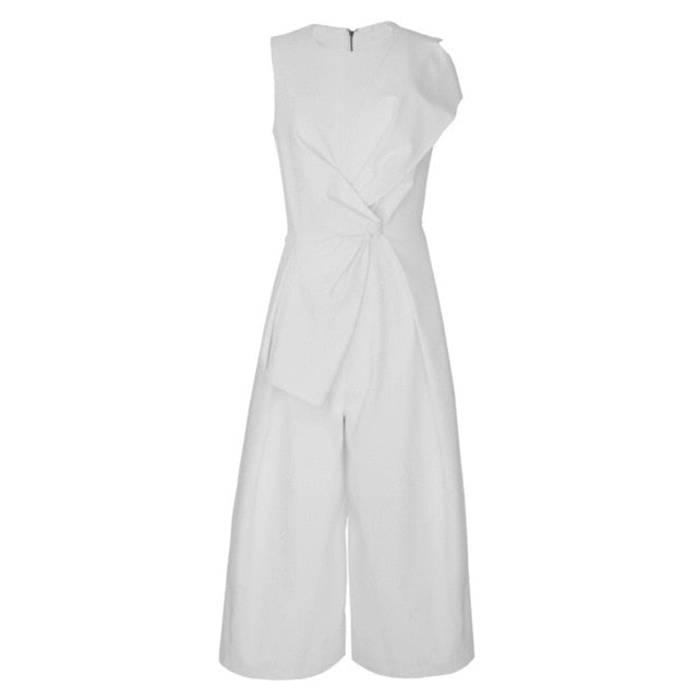 TWOTWINSTYLE Sleeveless Jumpsuits Female Patchwork Tunic High Waist Ankle Length Wide Leg Trousers   Summer Tide OL Clothes