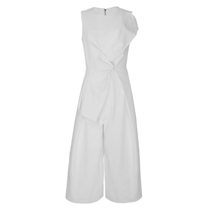 TWOTWINSTYLE Sleeveless Jumpsuits Female Patchwork Tunic High Waist Ankle Length Wide Leg Trousers   Summer Tide OL Clothes