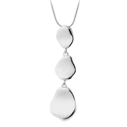 Shineland Unique Long Snake Chain Gold Silver Color Geometric Alloy Polished Necklace & Pendant Women Collares Bijoux