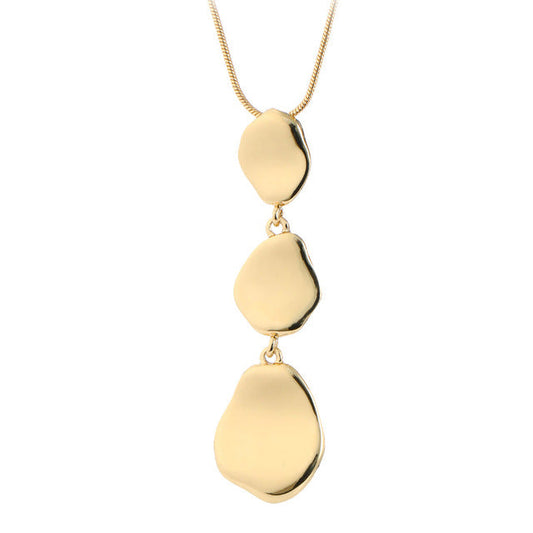 Shineland Unique Long Snake Chain Gold Silver Color Geometric Alloy Polished Necklace & Pendant Women Collares Bijoux