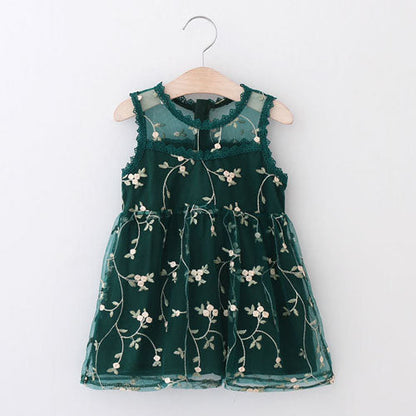 New Lace Flower Princess Dress Spring Girl Dress Winter Long Sleeve Three-Dimensional Petals Pompon Net Yarn Girls Clothes