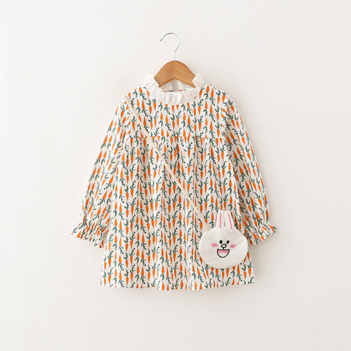 New Lace Flower Princess Dress Spring Girl Dress Winter Long Sleeve Three-Dimensional Petals Pompon Net Yarn Girls Clothes