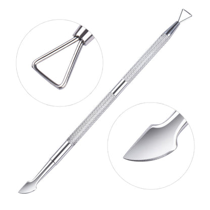 Silver Stainless Steel Dual Nail Polish Remover