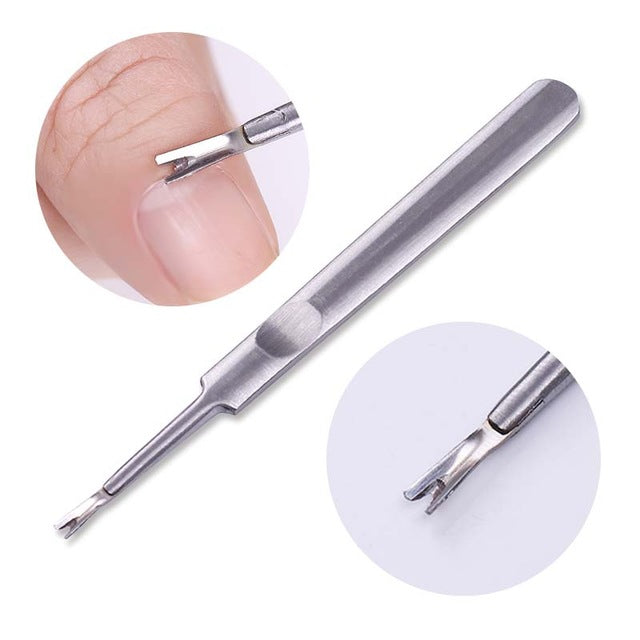 Silver Stainless Steel Dual Nail Polish Remover