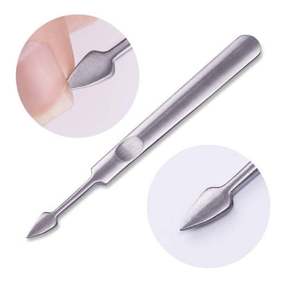 Silver Stainless Steel Dual Nail Polish Remover