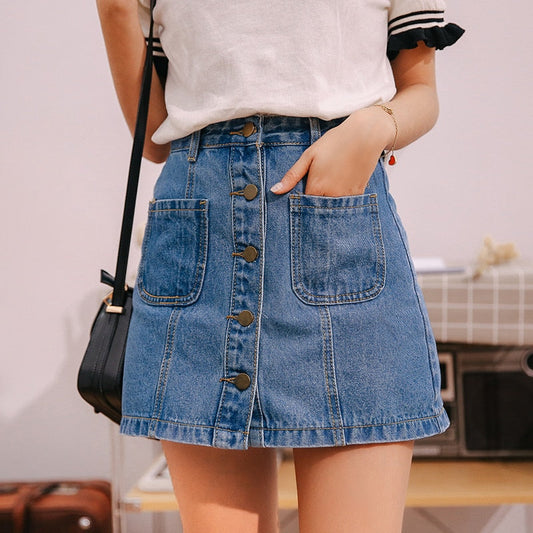 Denim Skirt High Waist A-line Mini Skirts