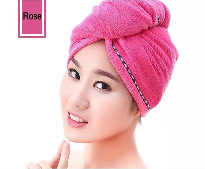 LDAJMW Microfiber Quickly Dry Hair Womens Girls Lady's Cap Drying Towel Head Wrap Hat Bath Towel Hair Dry Cap Salon Towel