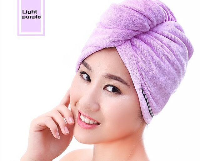 LDAJMW Microfiber Quickly Dry Hair Womens Girls Lady's Cap Drying Towel Head Wrap Hat Bath Towel Hair Dry Cap Salon Towel