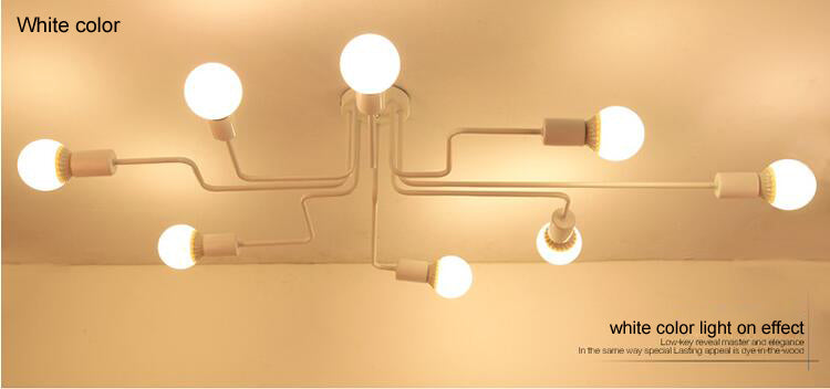 4-6-8 Head Multiple Rod Wrought Iron Ceiling Dome Lamp