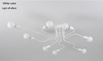 4-6-8 Head Multiple Rod Wrought Iron Ceiling Dome Lamp
