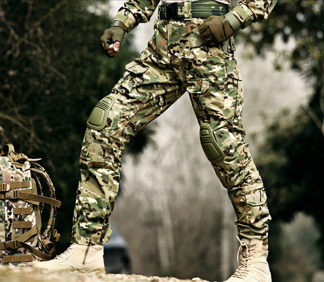 Tactical Military Camouflage Cargo Pants with Knee Pads