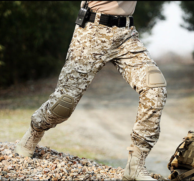 Tactical Military Camouflage Cargo Pants with Knee Pads