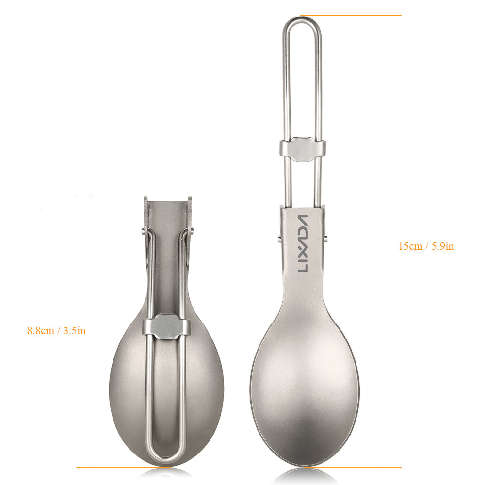 Lightweight Titanium Folding Camping Spoon / Fork