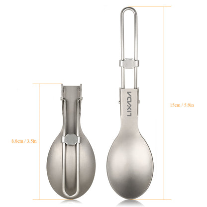 Lightweight Titanium Folding Camping Spoon / Fork