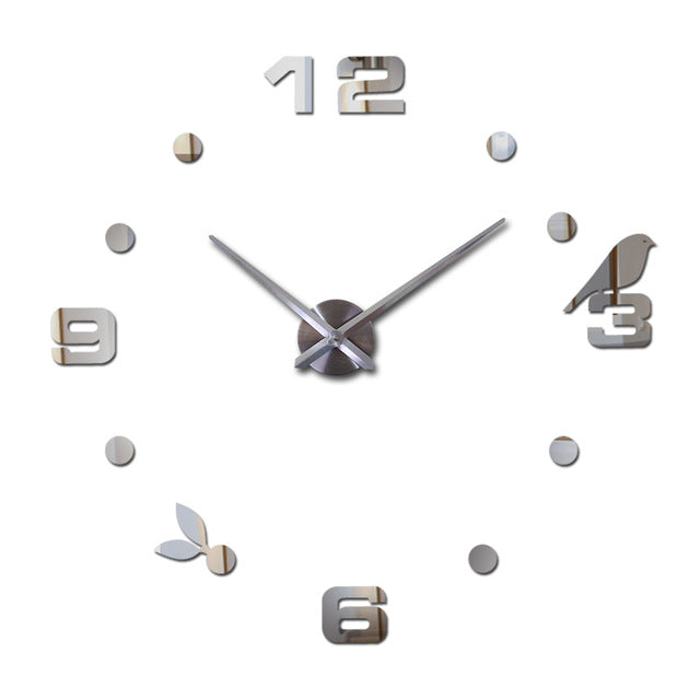 Large wall clocks watch living room needle quartz home decoration digital clocks acrylic mirror wall clocks sticker diy