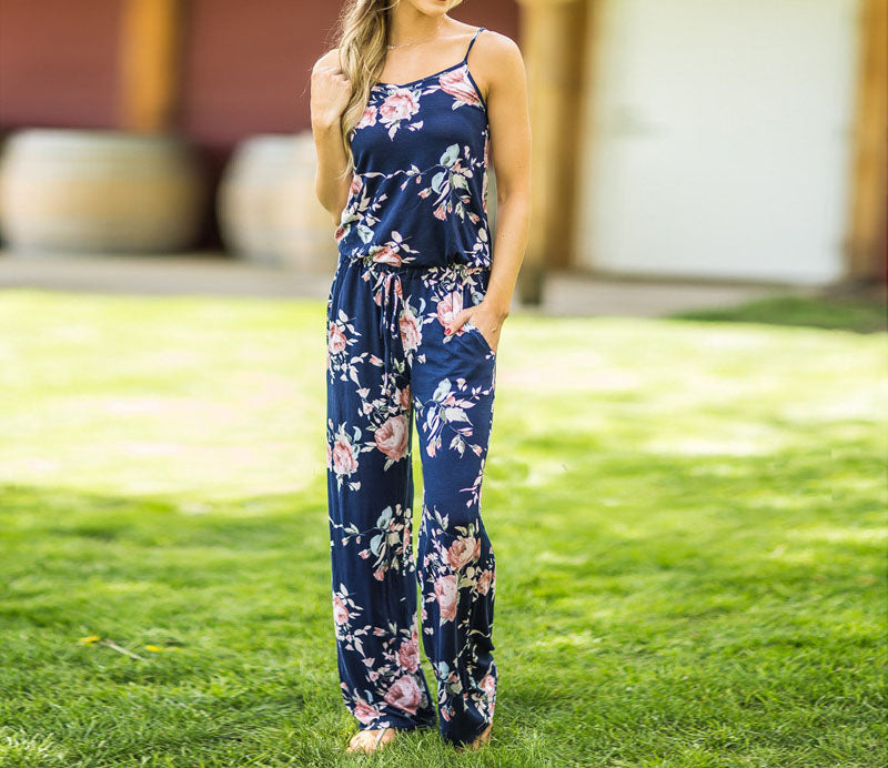 Women's Floral Loose Fit Jumpsuit