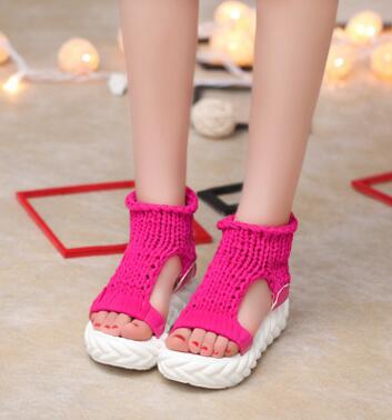 Women's Comfortable Wool Knit Wedge Sandal