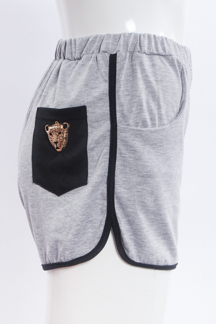 Women's Two Piece Ripped Cheetah Shirt and Fitness Shorts