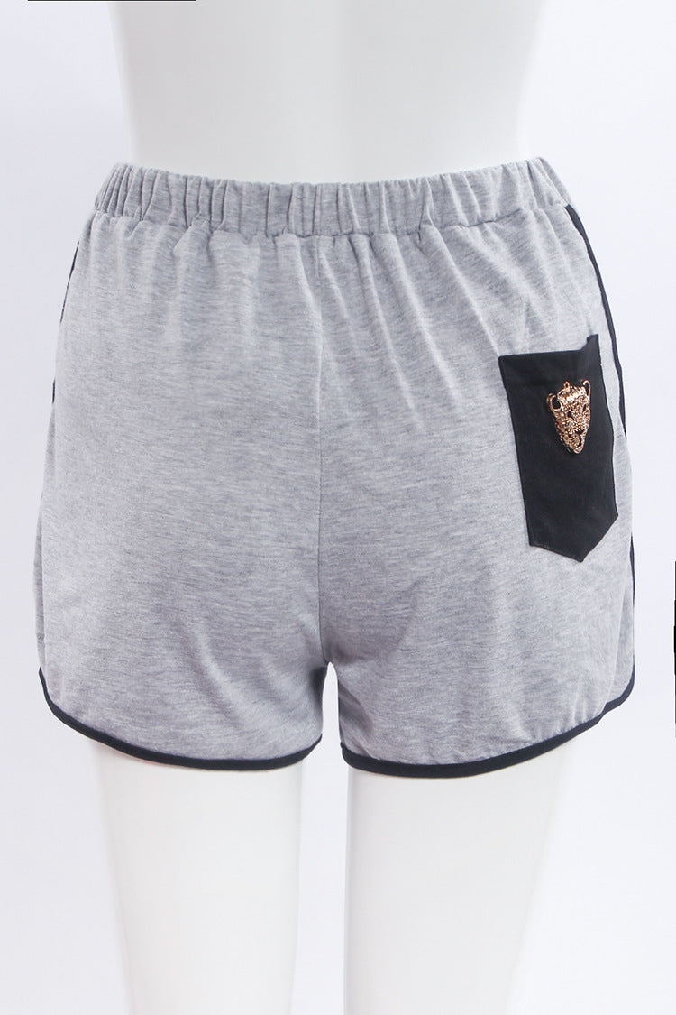 Women's Two Piece Ripped Cheetah Shirt and Fitness Shorts