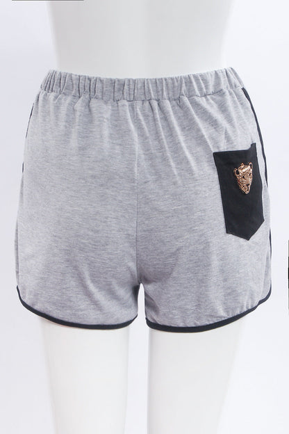 Women's Two Piece Ripped Cheetah Shirt and Fitness Shorts