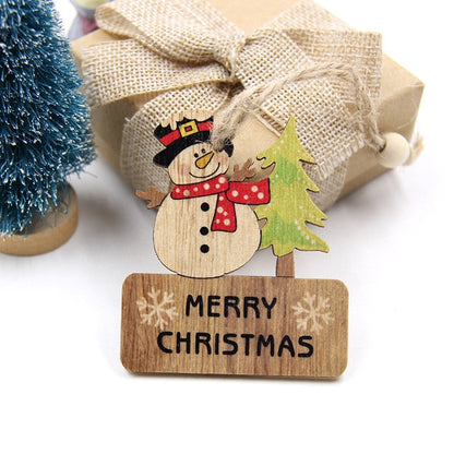 3 Piece: Wooden "Merry Christmas" Christmas Tree Ornaments